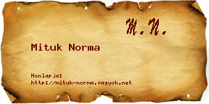 Mituk Norma névjegykártya