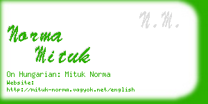 norma mituk business card